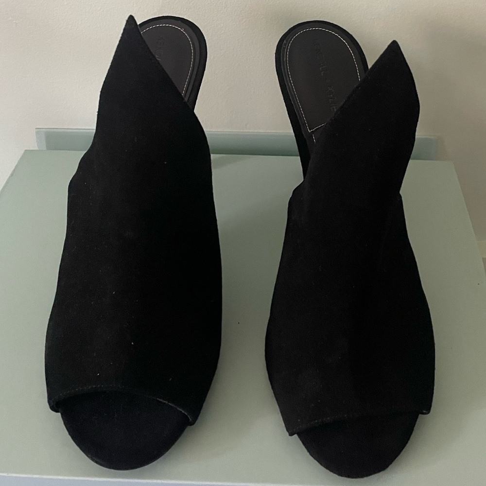 Women's Black Open-Toe Heels - Picture 4 of 12